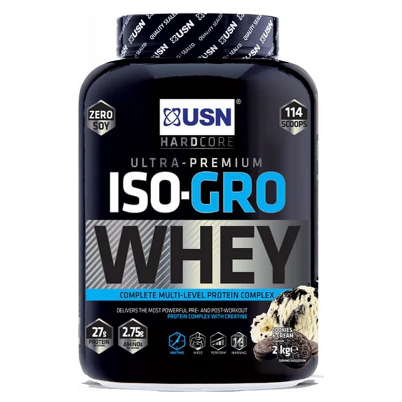 USN ISO-GRO Whey, Cookies and Cream, 2 kg